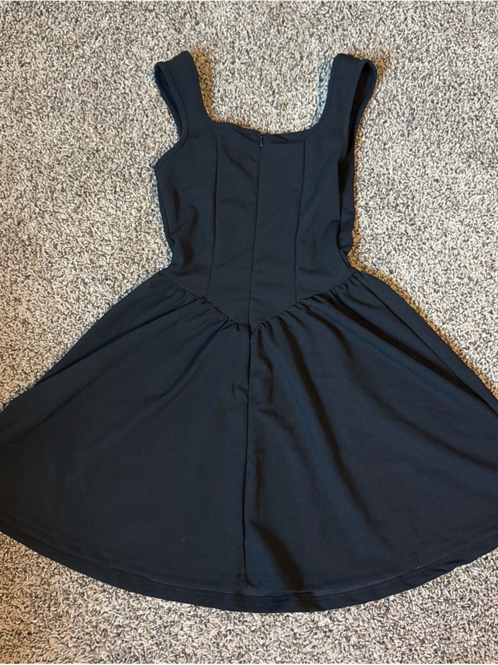 SHEIN Black Square-Neck Mini Dress